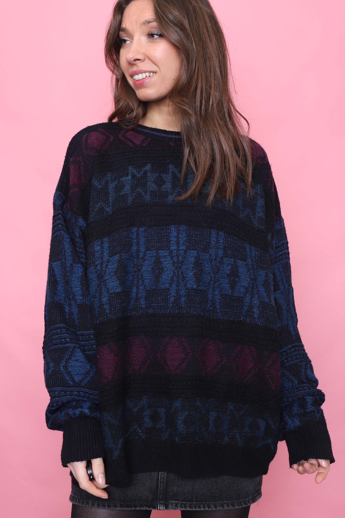 Vintage Patterned Knitted Jumper