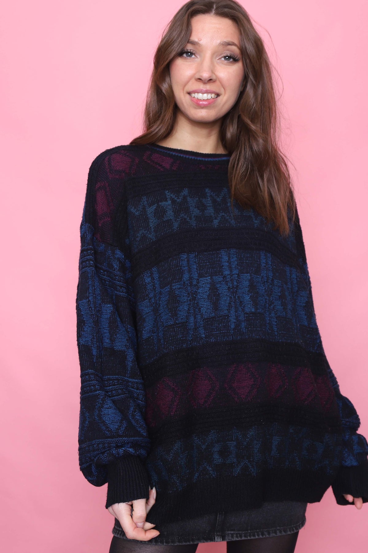 Vintage Patterned Knitted Jumper