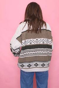 Vintage Patterned Knitted Jumper