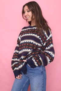 Vintage Patterned Knitted Jumper