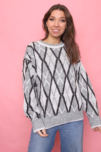 Vintage Patterned Knitted Jumper