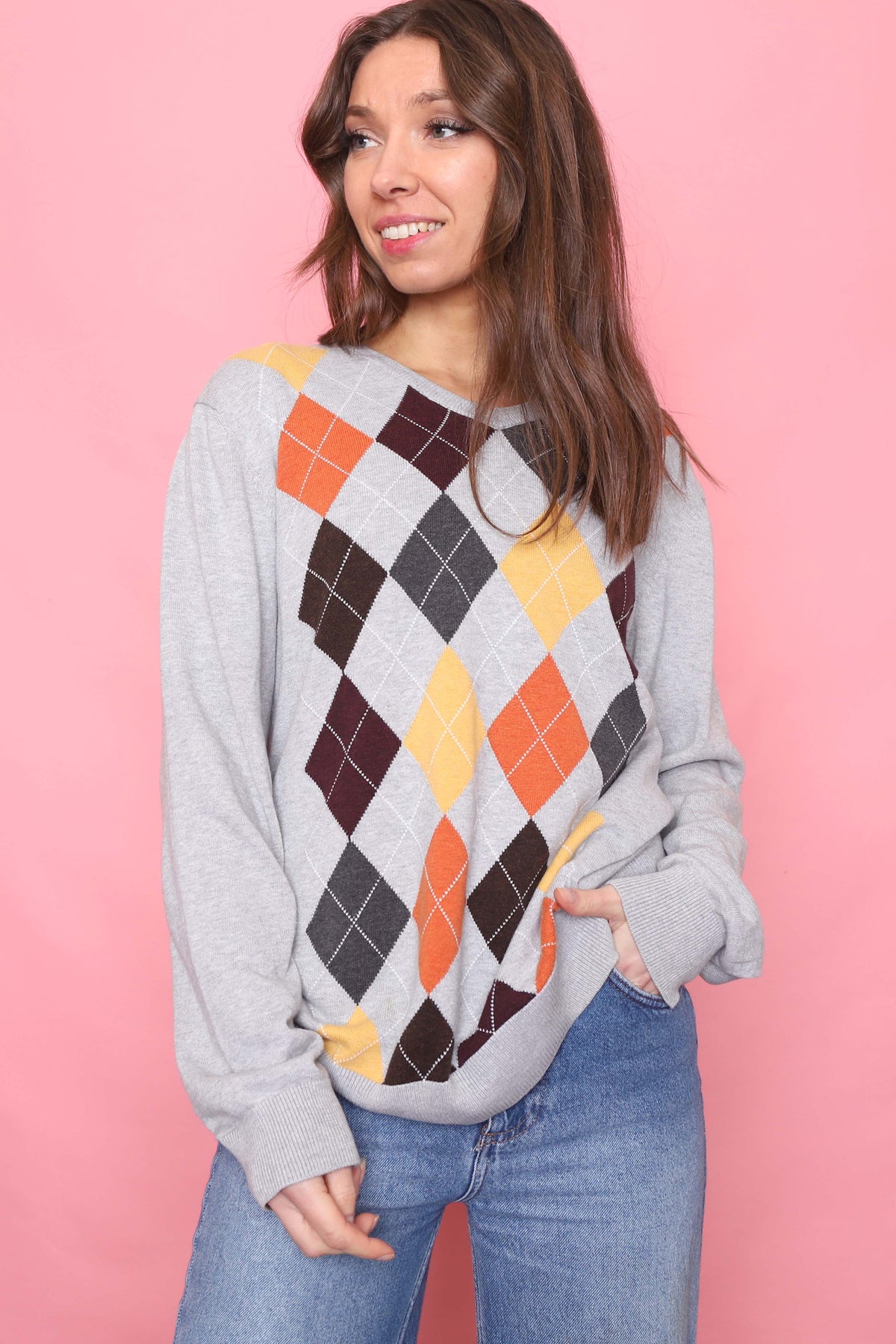 Old Navy Argyle Pattern Knitted Jumper