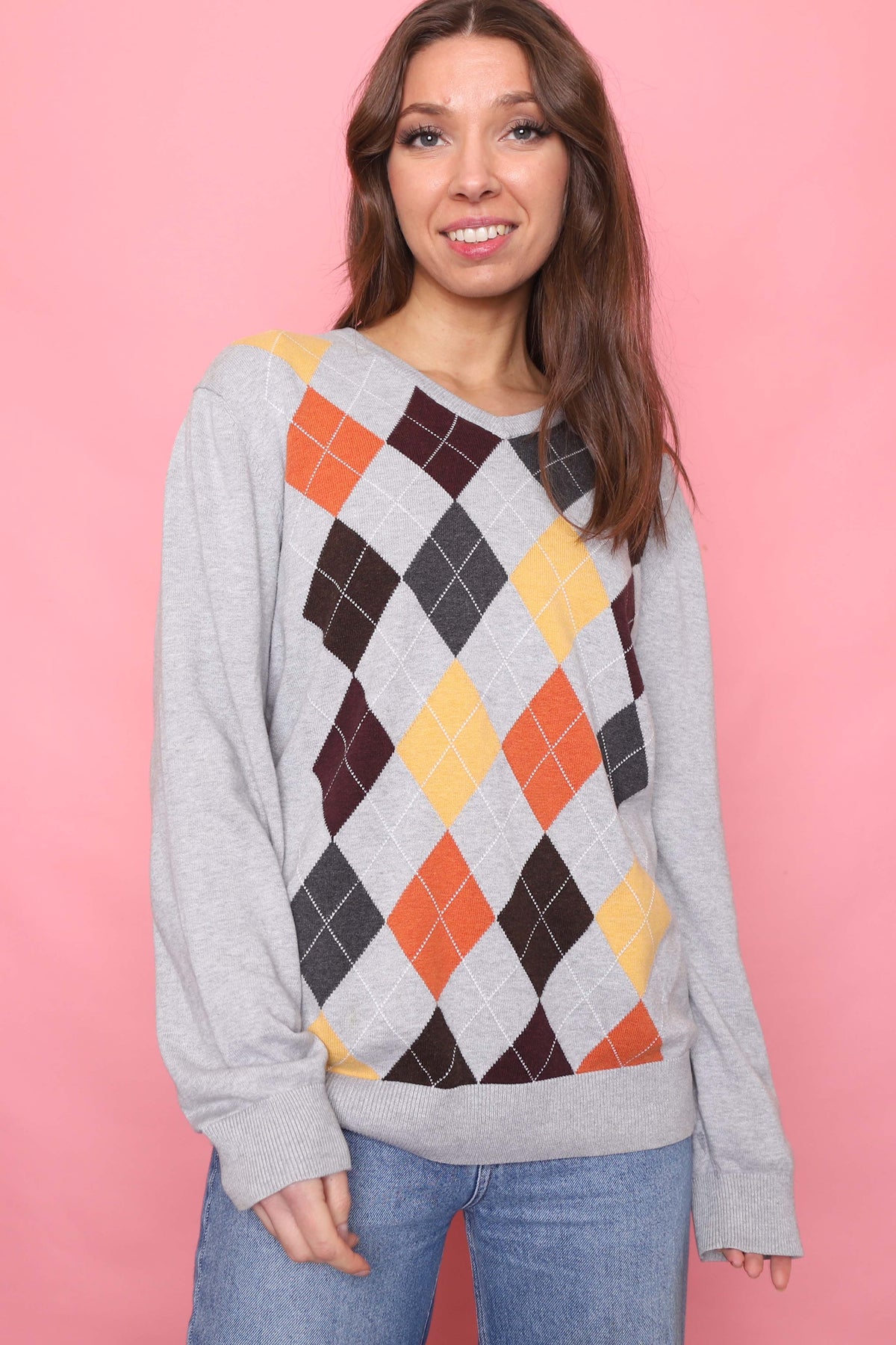 Old Navy Argyle Pattern Knitted Jumper