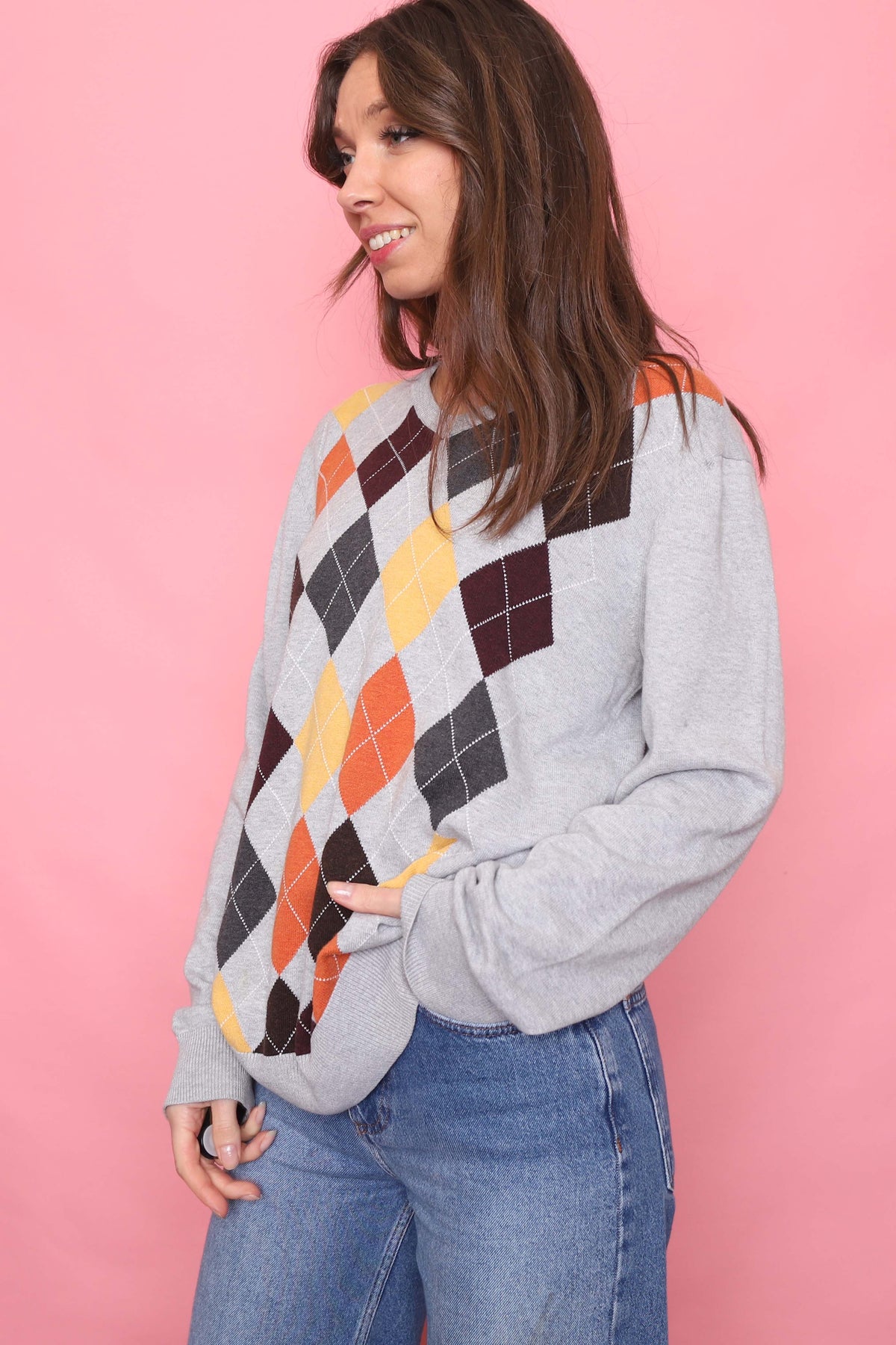 Old Navy Argyle Pattern Knitted Jumper