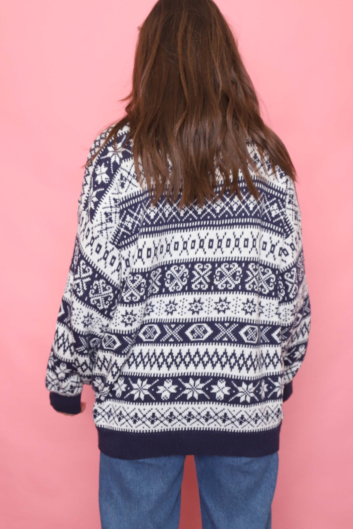 Vintage Patterned Knitted Jumper