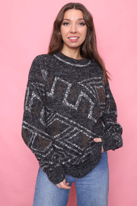 Vintage Patterned Knitted Jumper