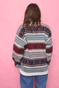 Vintage Patterned Knitted Jumper