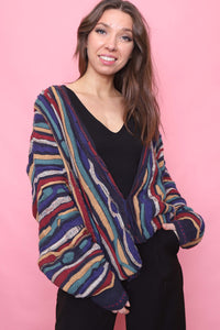 Vintage Coogi Style Multi Colour Knitted Cardigan