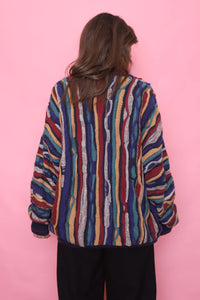 Vintage Coogi Style Multi Colour Knitted Cardigan