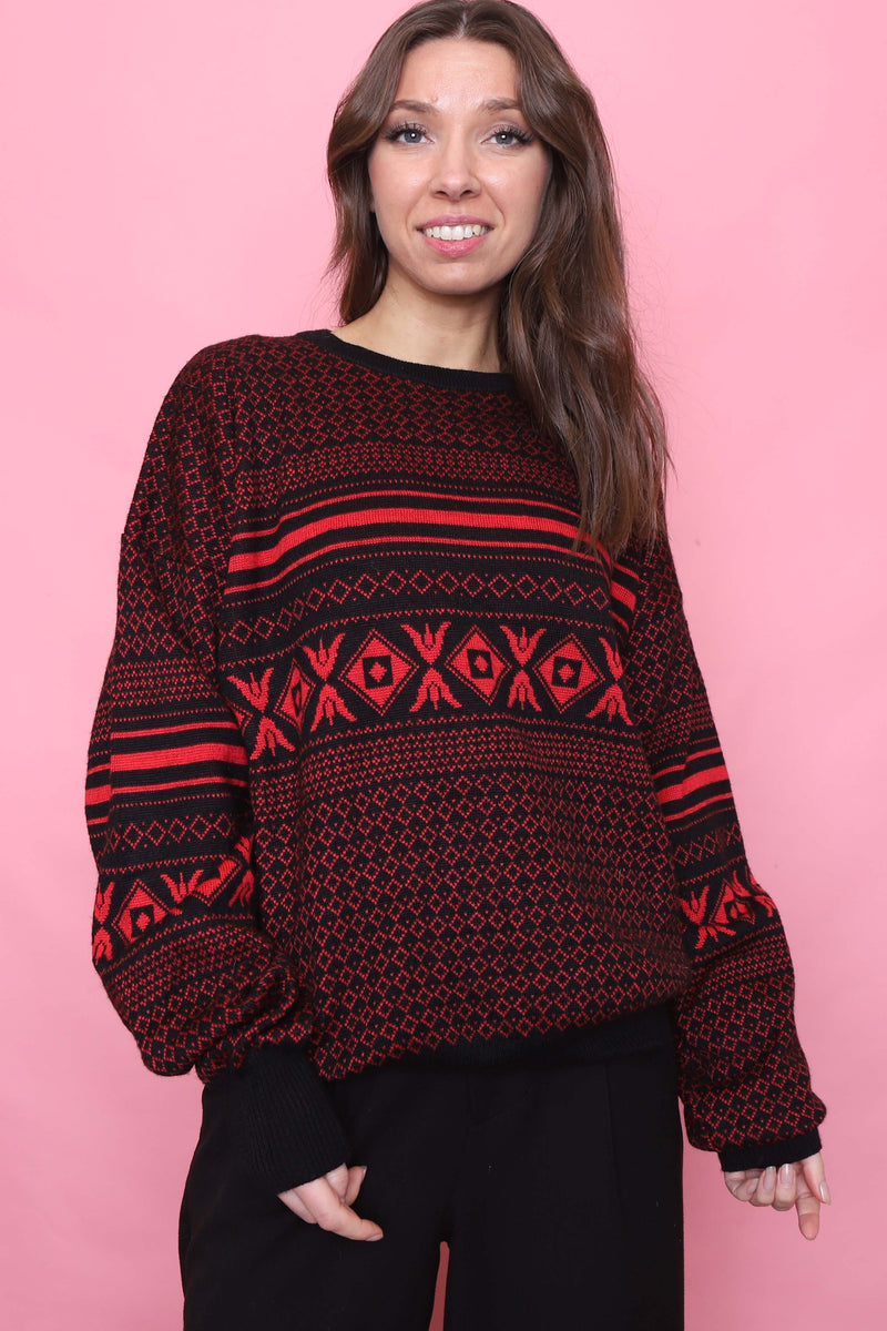 Vintage Patterned Knitted Jumper