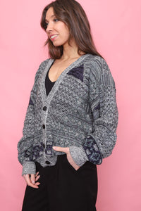 Vintage Patterned Knitted Cardigan