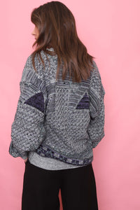 Vintage Patterned Knitted Cardigan