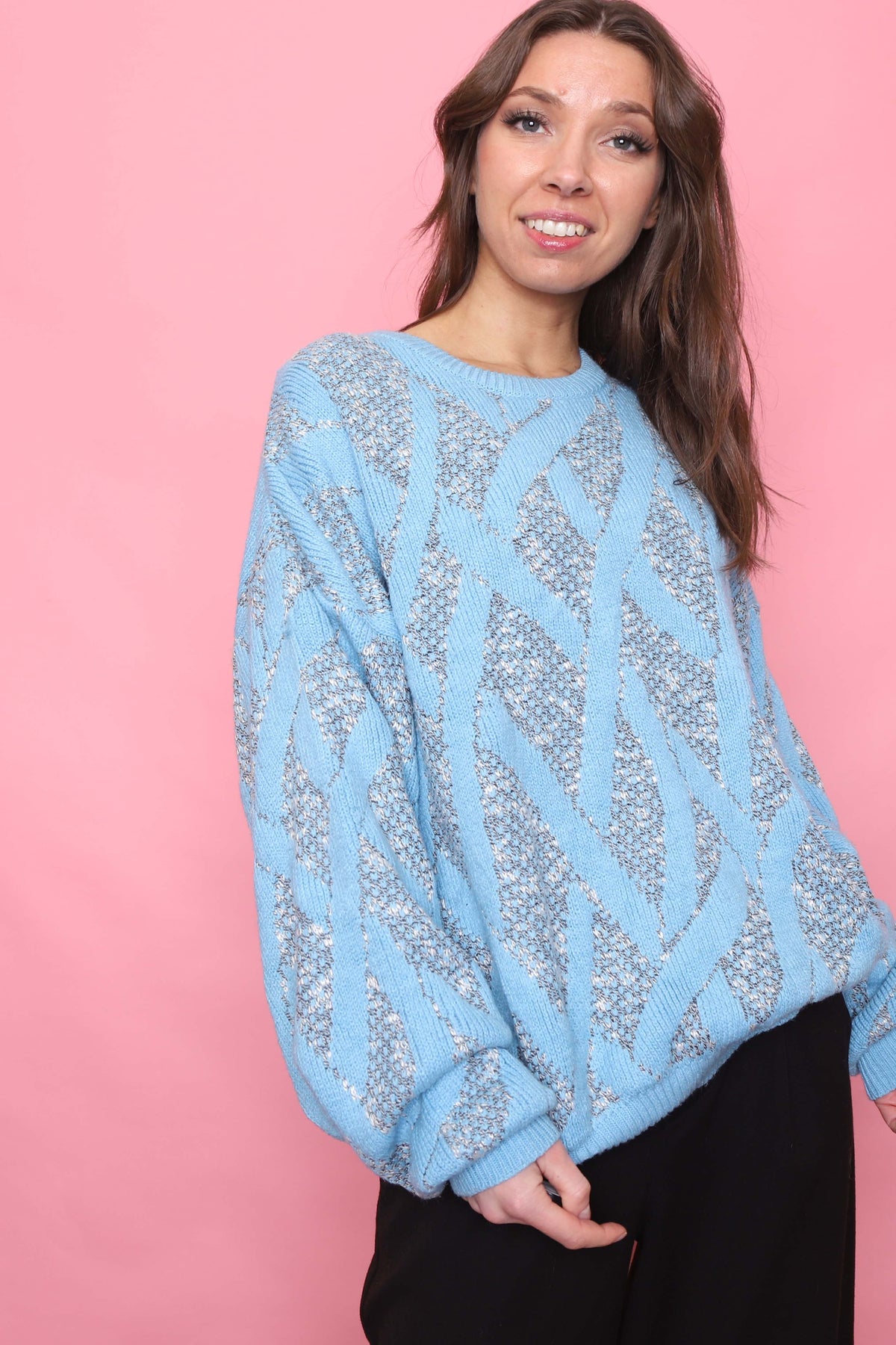 Vintage Patterned Knitted Jumper