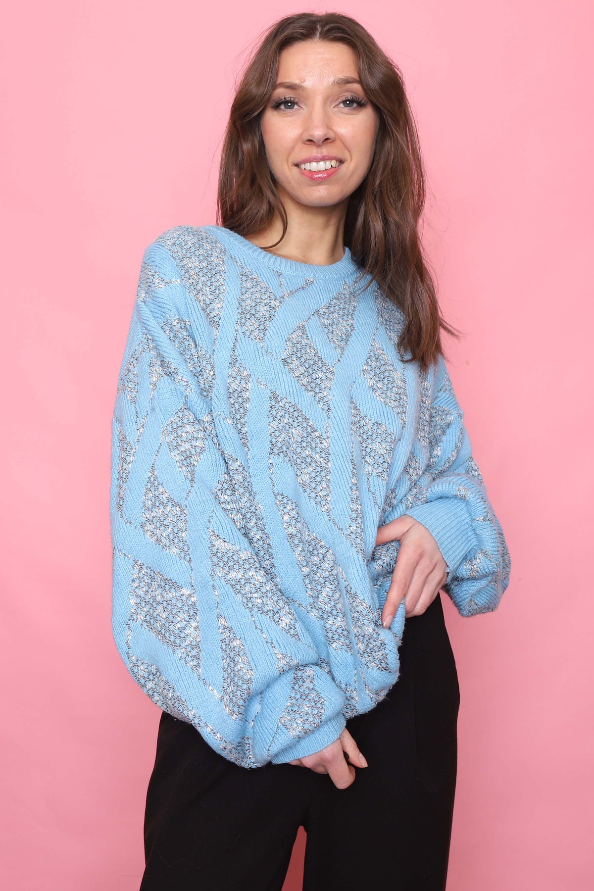 Vintage Patterned Knitted Jumper