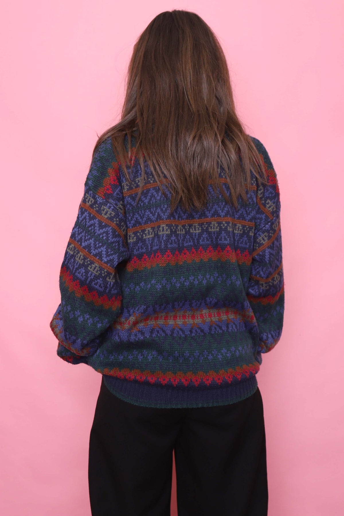 Vintage Patterned Knitted Jumper