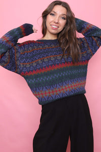 Vintage Patterned Knitted Jumper