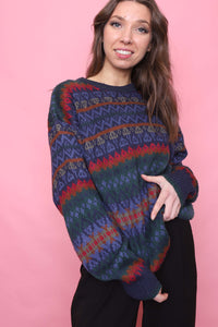 Vintage Patterned Knitted Jumper