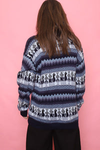 Vintage Patterned Knitted Jumper