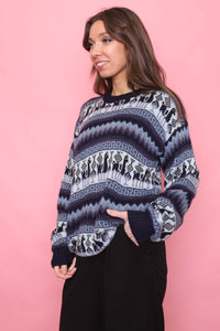 Vintage Patterned Knitted Jumper