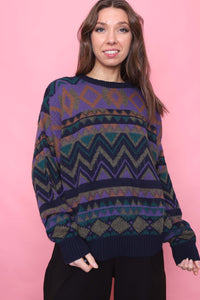 Vintage Patterned Knitted Jumper