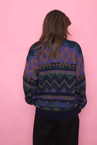 Vintage Patterned Knitted Jumper