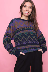 Vintage Patterned Knitted Jumper