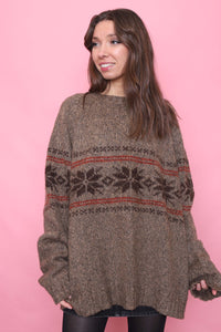 Vintage Patterned Knitted Jumper