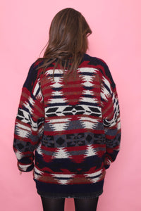 Vintage Patterned Knitted Wool Jumper