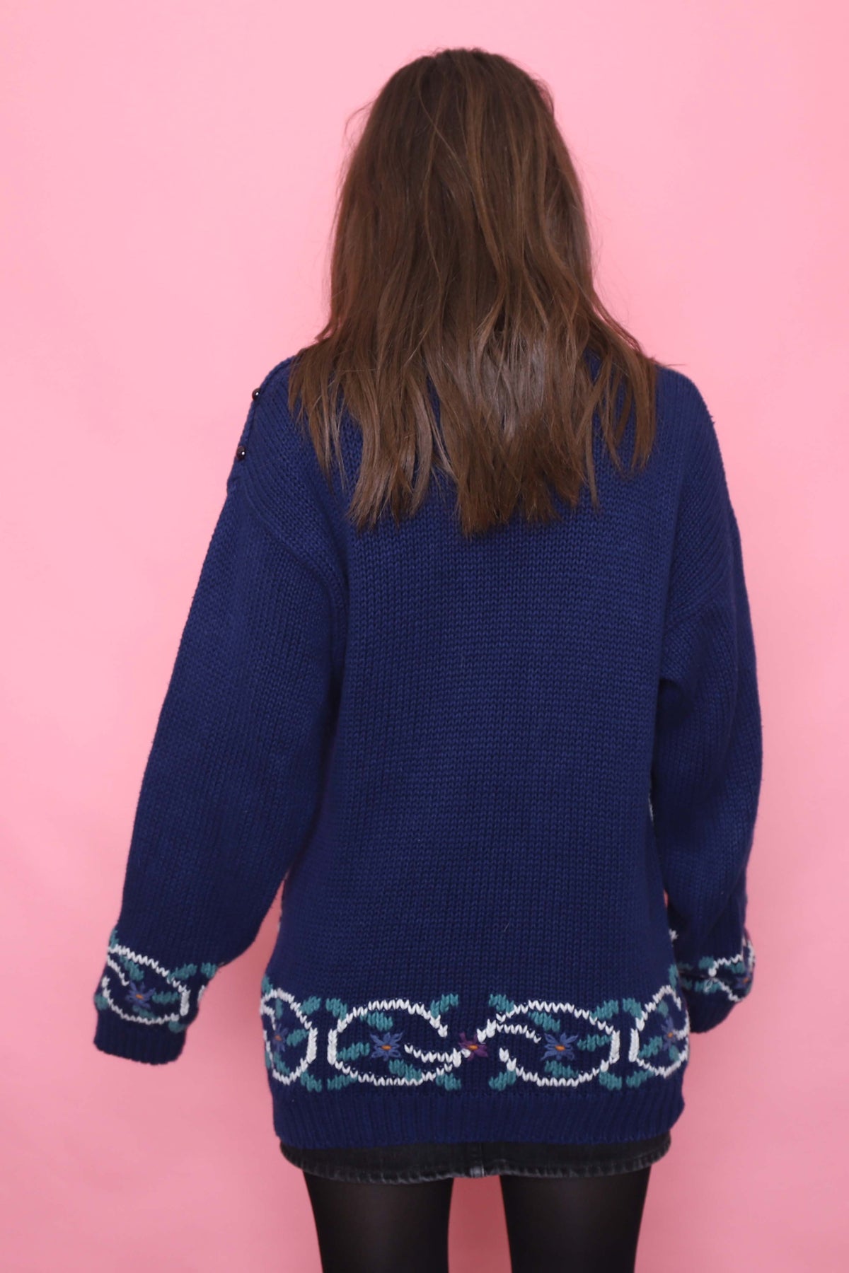 Vintage Hand Embroidered Knitted Jumper