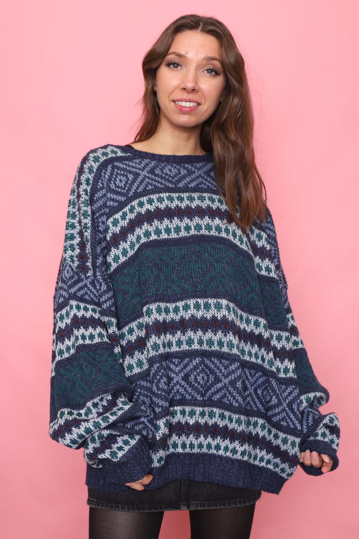 Vintage Patterned Knitted Jumper