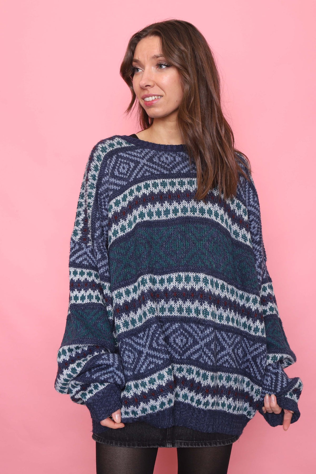 Vintage Patterned Knitted Jumper