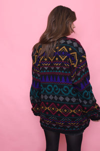 Vintage Patterned Knitted Jumper