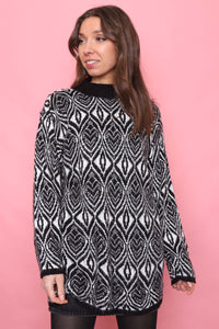 Vintage Patterned Knitted Jumper