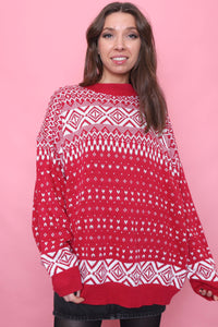 Vintage Patterned Knitted Jumper