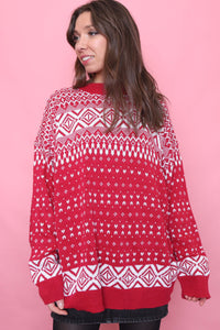 Vintage Patterned Knitted Jumper