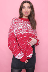 Vintage Patterned Knitted Jumper