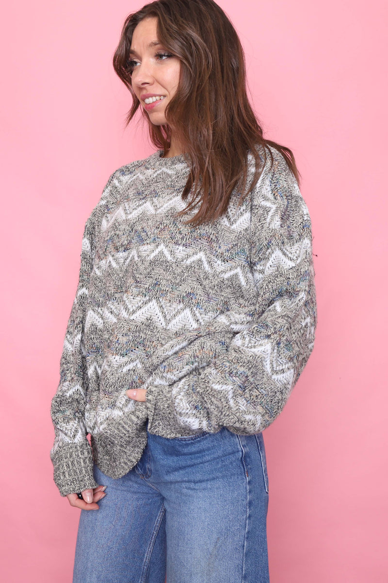 Vintage Patterned Knitted Jumper