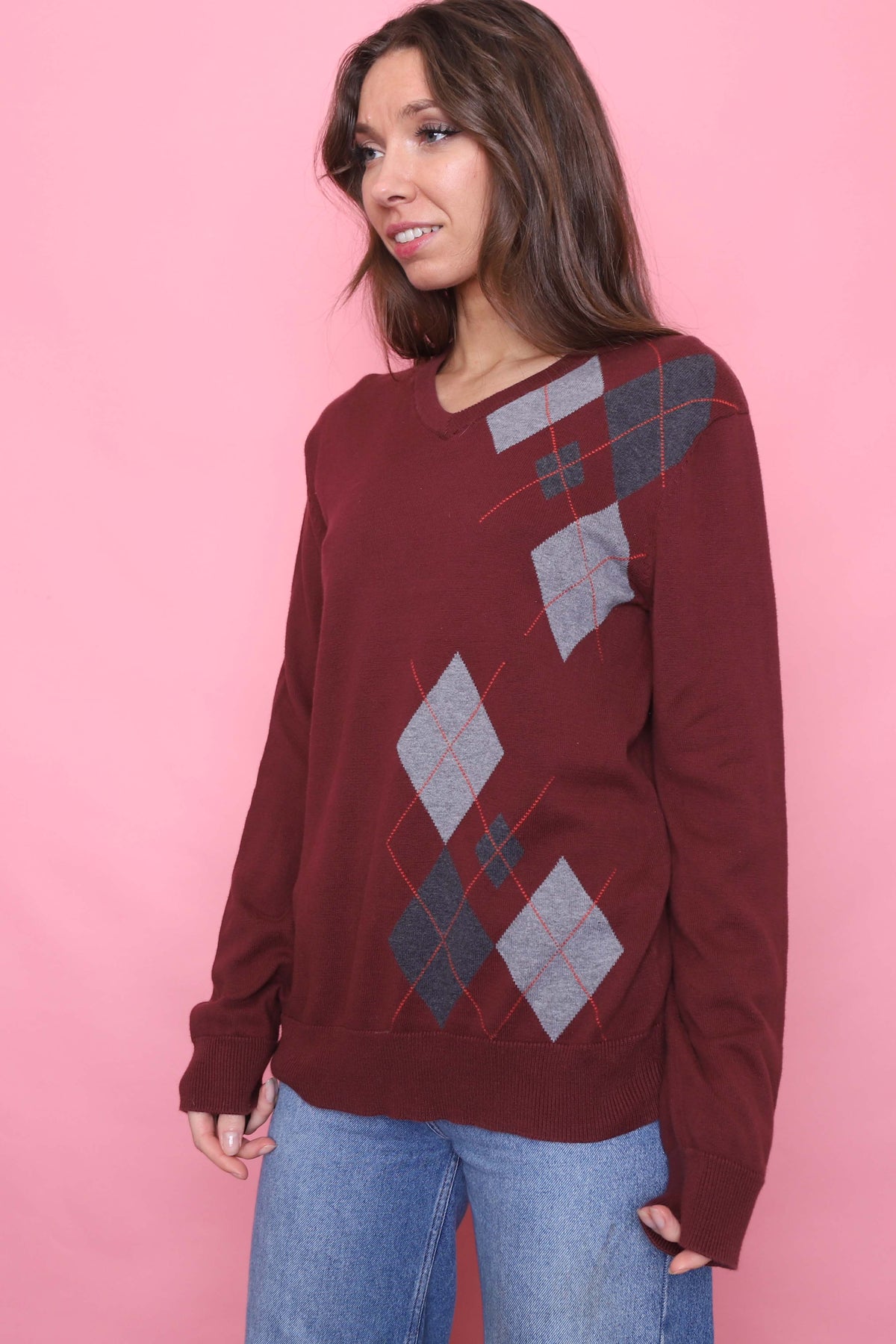 Old Navy Argyle Pattern Knitted Jumper