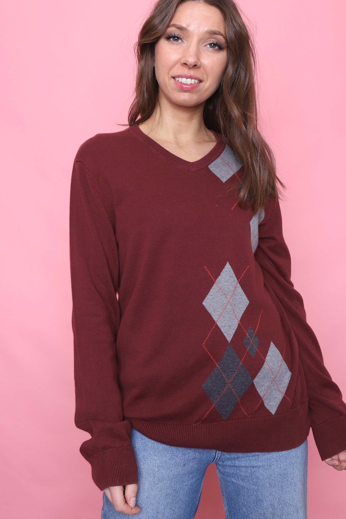 Old Navy Argyle Pattern Knitted Jumper