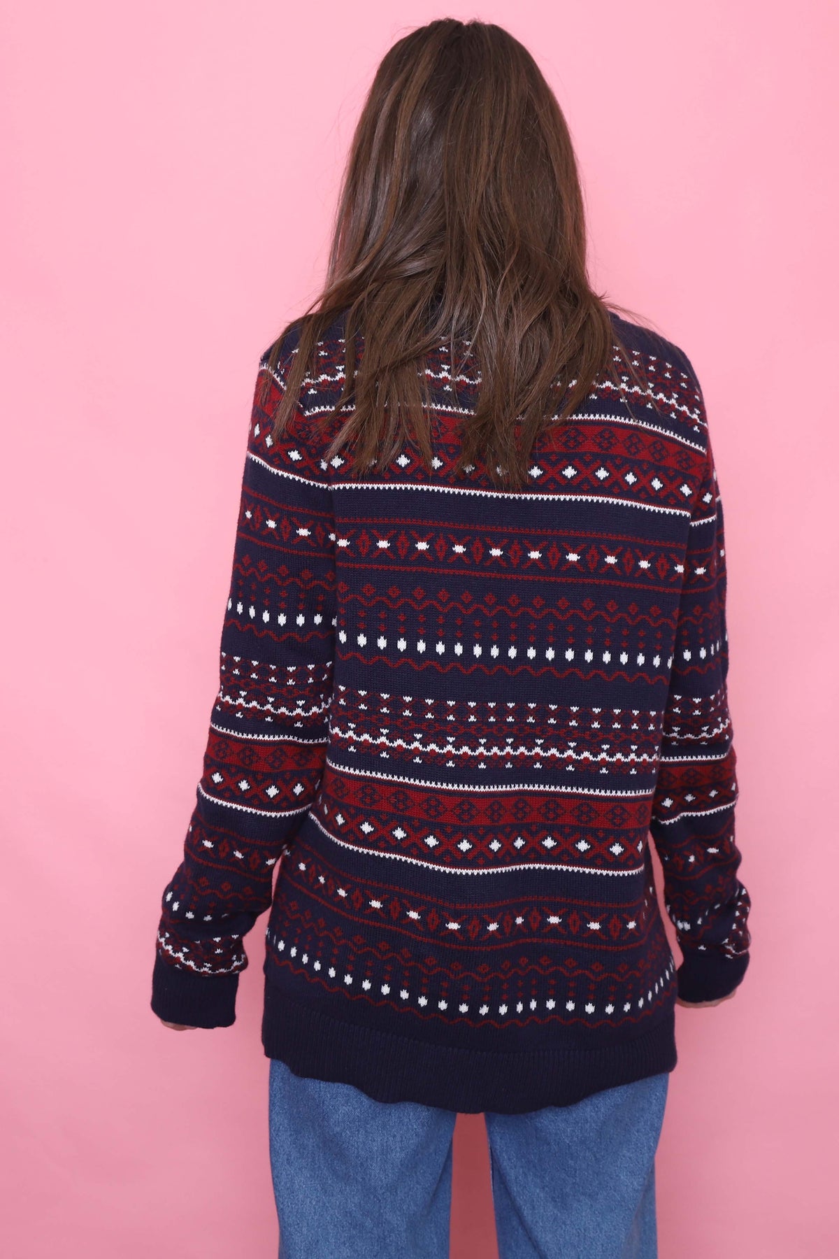 Vintage Patterned Knitted Jumper