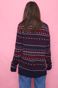 Vintage Patterned Knitted Jumper