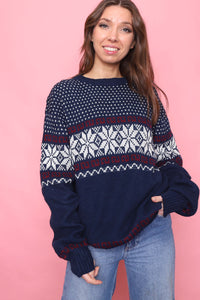 Vintage Patterned Knitted Jumper