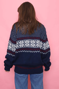 Vintage Patterned Knitted Jumper